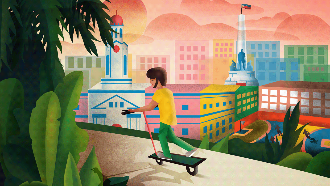 ILLUSTRATION  Manila Illustrator digitalart colors scooty philippines design branding  tourism