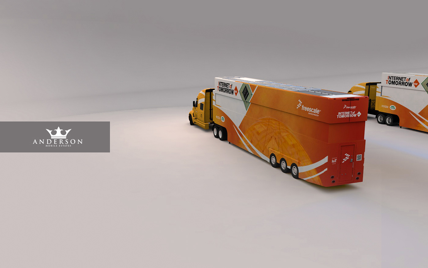cinema 4d 3D Modleing trailer 3d sets exhibition layout semi truck Auto IoT mobile estate Freescale