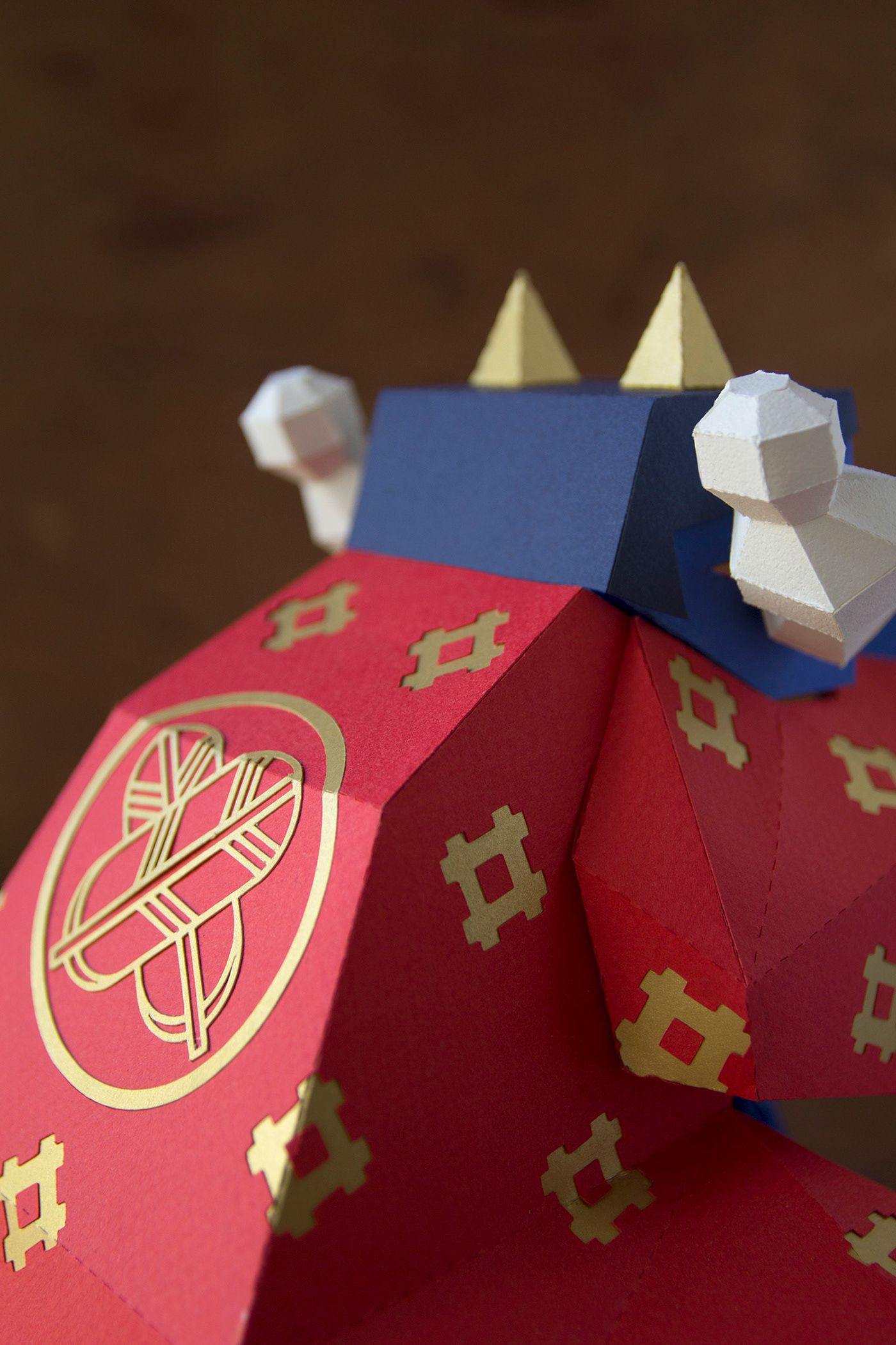 papercraft lowpoly yokai oni demon smoke kimono japan