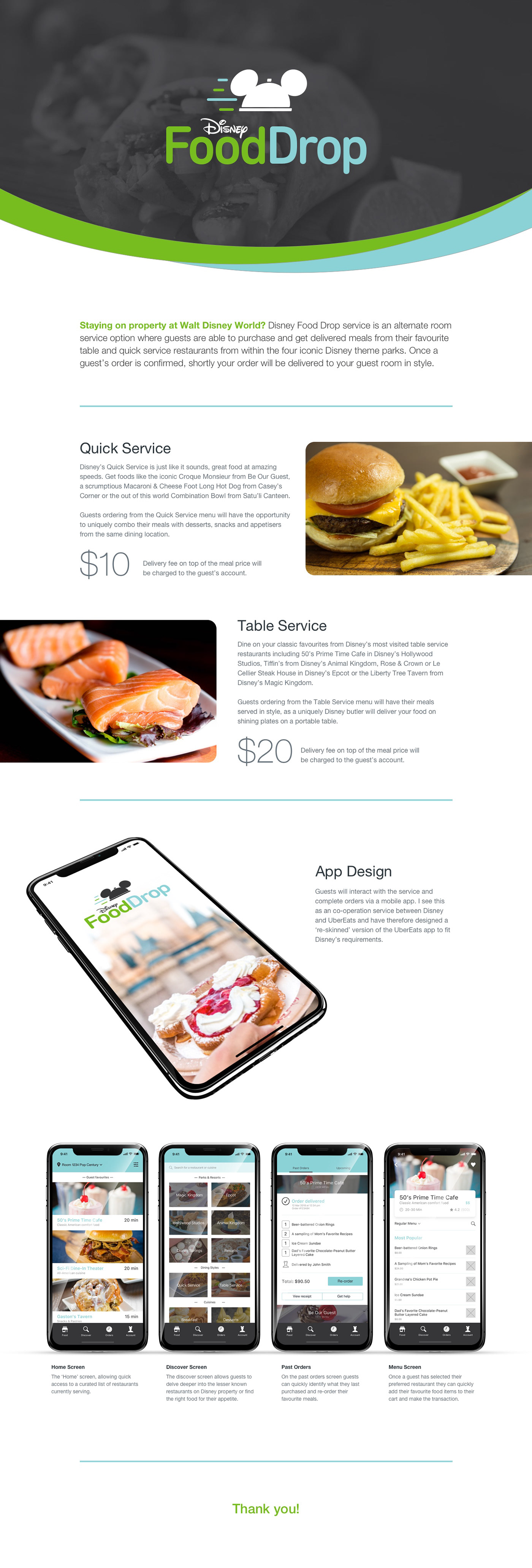 branding  disney Ubereats deliver FoodDrop Walt Disney World WDW app design ux Service design