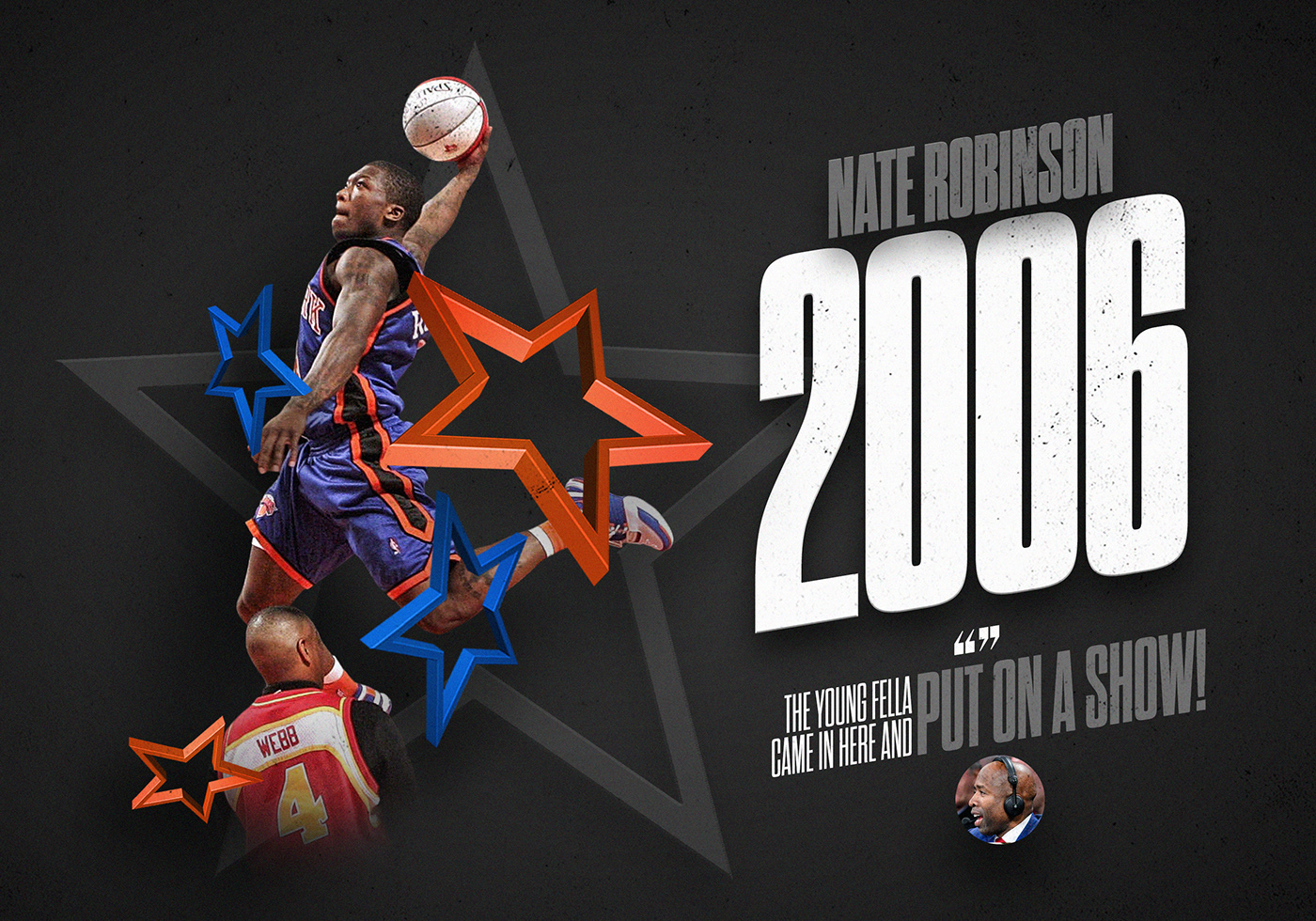NBA DUNK Dunk Contest Allstar Michael Jordan 3d art typography   clean Layout Design hip hop