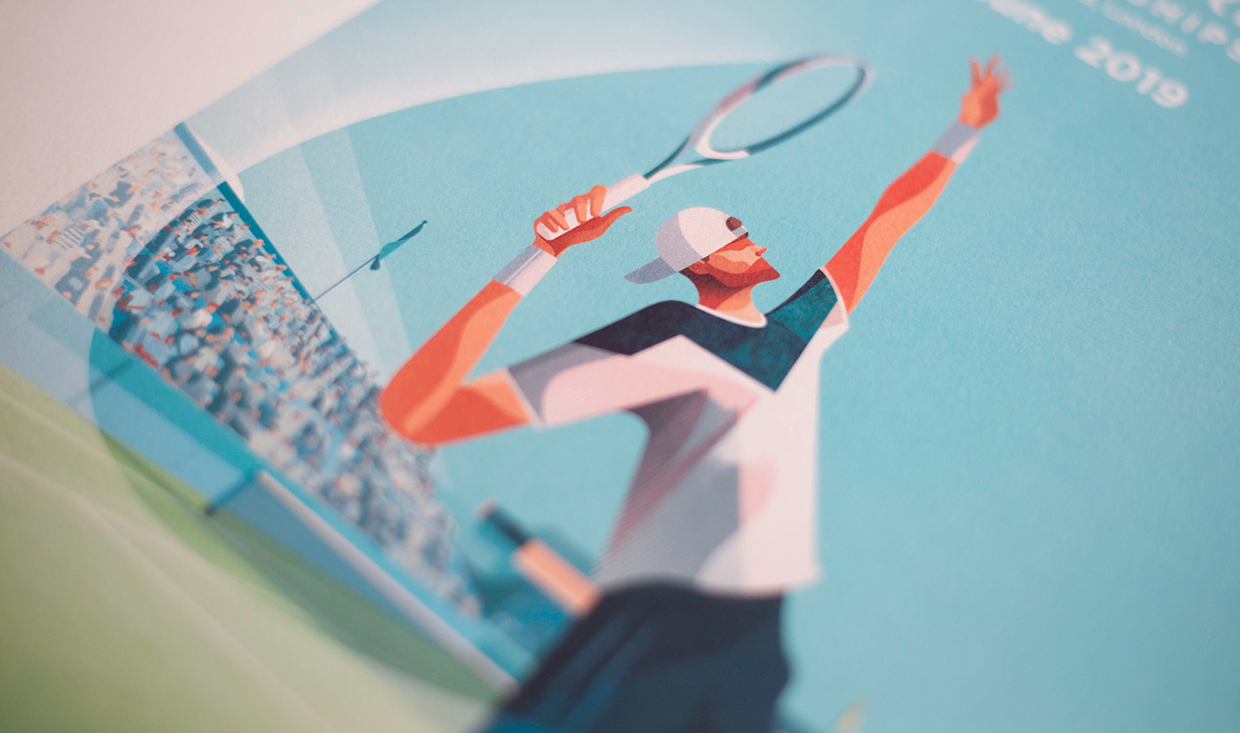 sport tennis Advertising  branding  ILLUSTRATION  Dynamic graphic design  Event