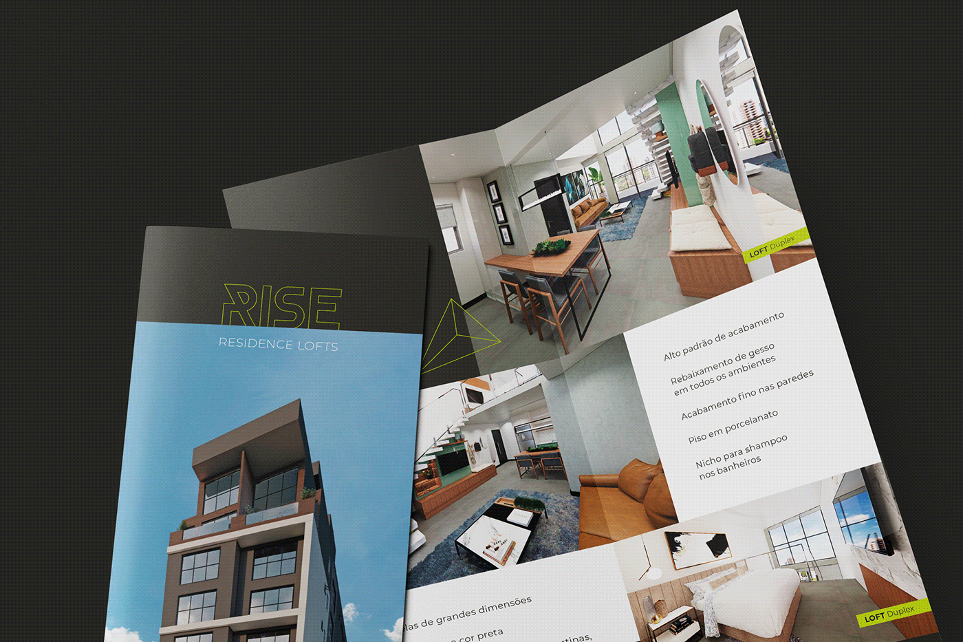 Advertising  brochure design gráfico Empreendimento folder imobiliário print real estate