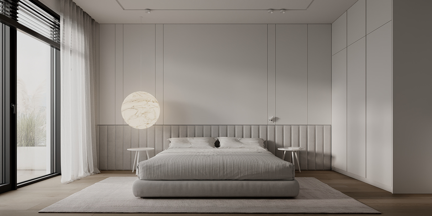 3dmax 3ds max bedroom corona render  Interior interior design  minimal modern Render visualization