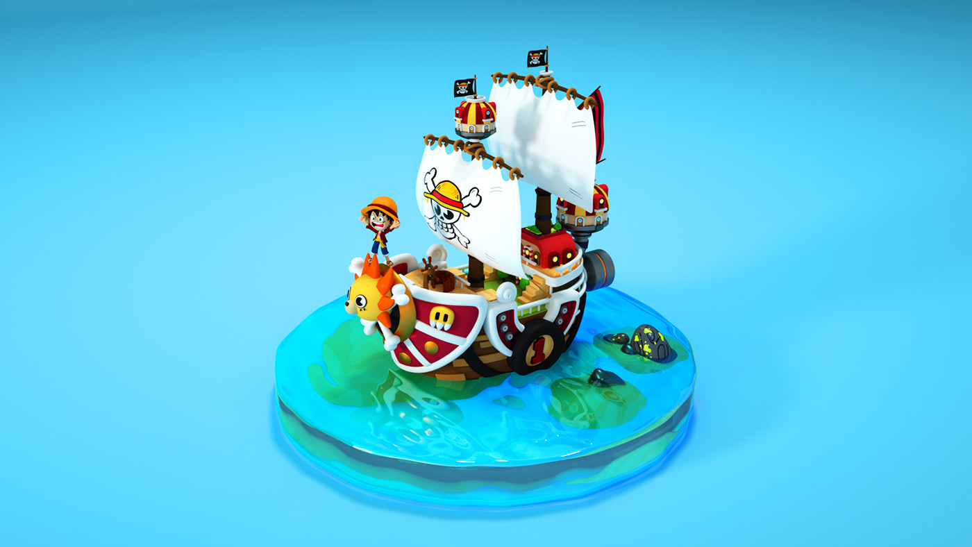 Onepiece luffy anime manga sea pirates toy Fun boat Ocean