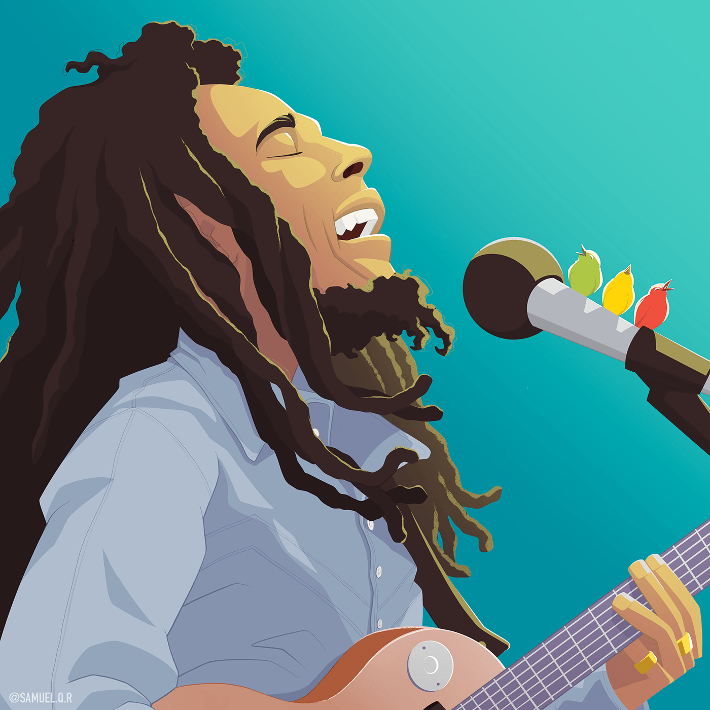 Bob Marley music fanart reggae ILLUSTRATION 