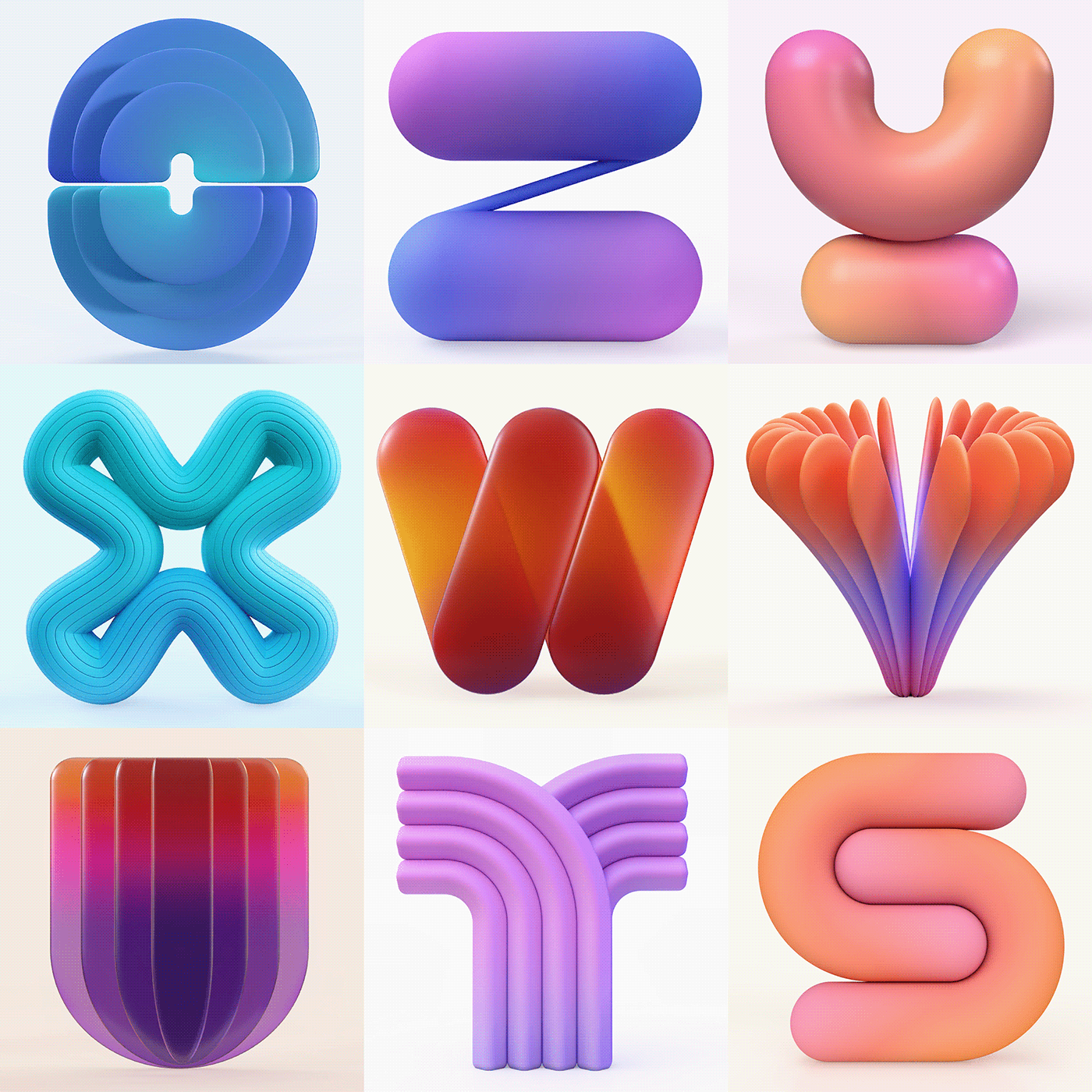 3D adobe dimension Icon letters model pastel Render type typography  