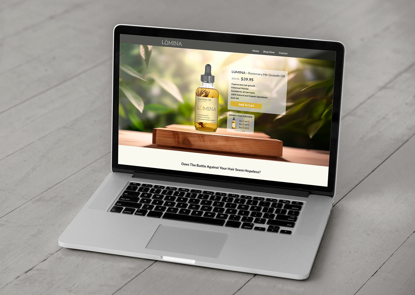 screenshot Website landing page product hair growth oil Web Design  Figma UI/UX
