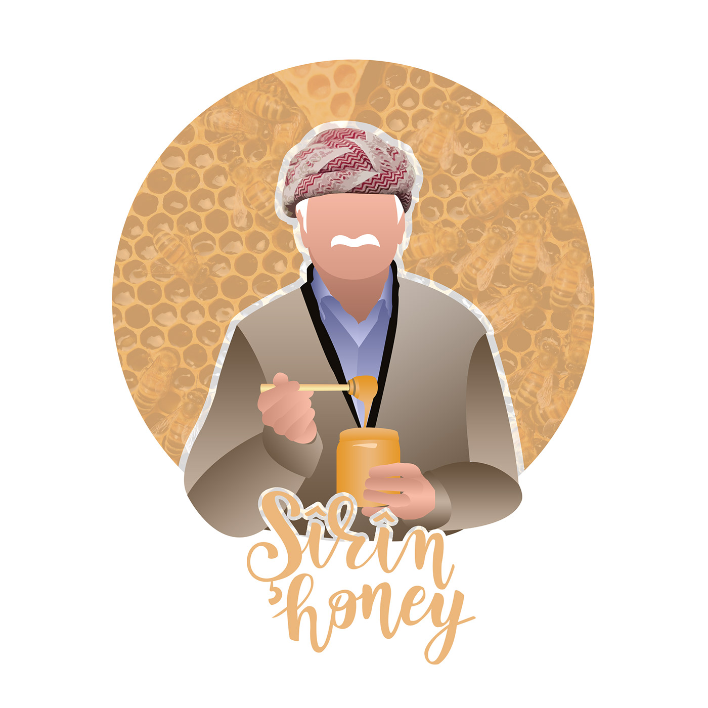Food  honey logo product design 