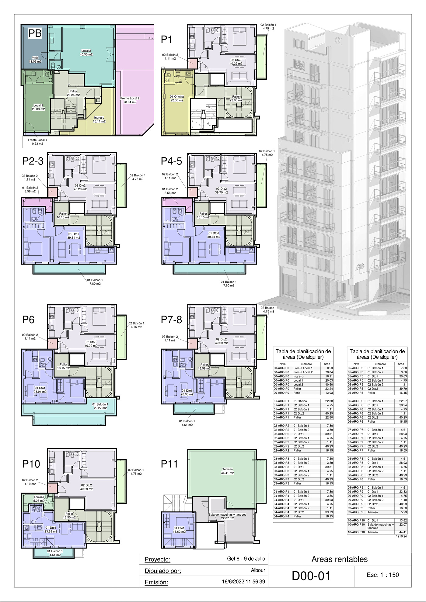 3D architecture bim modeling services construction edificio de viviendas Revit Architecture