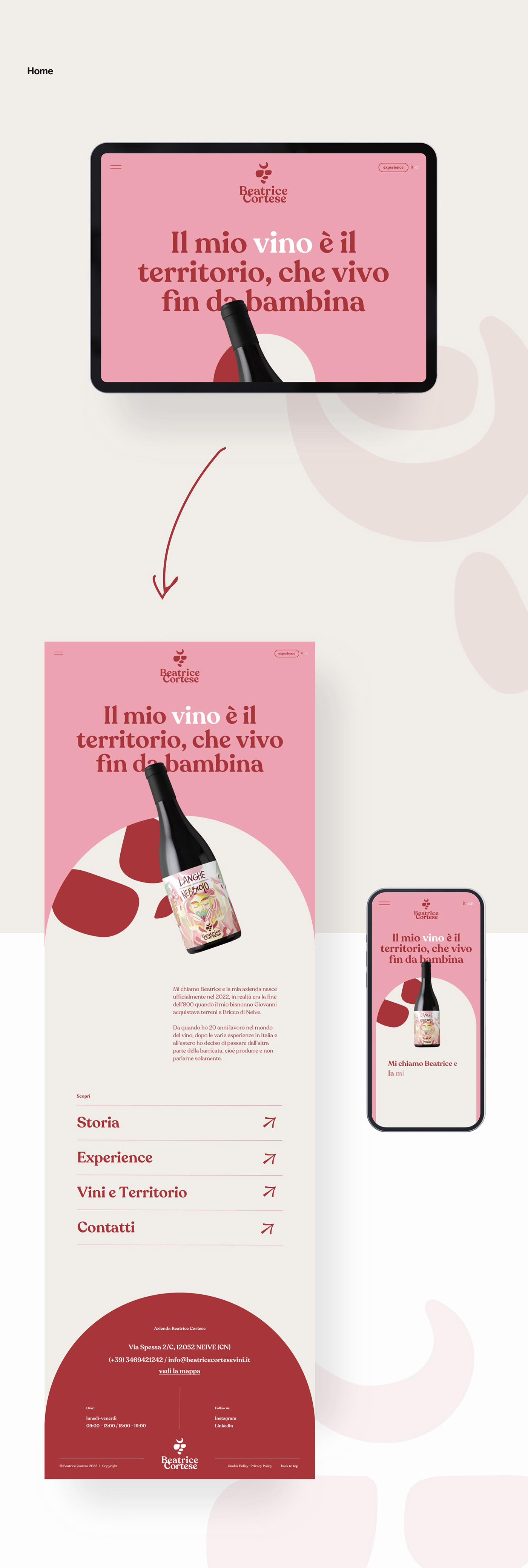 Progetto web typography   ui design user interface Web Design  Website wine winery Winery website