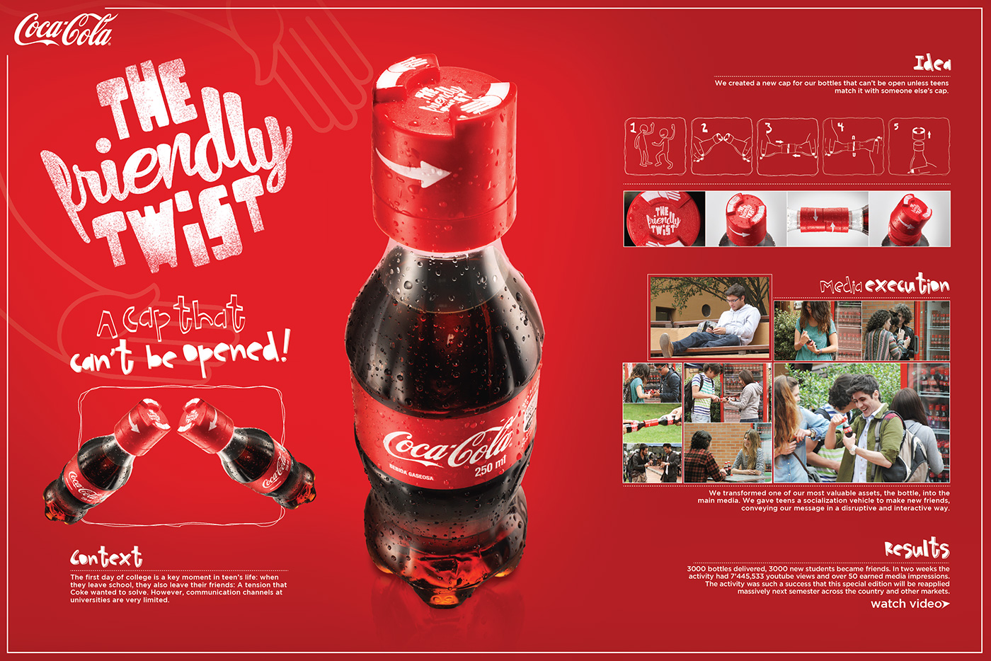 The friendly twist Coca-Cola leoburnett Twist friendly design colombia cap red david muñoz