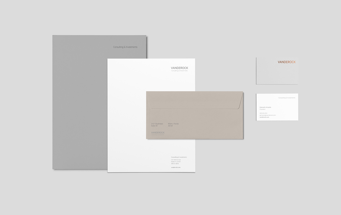Consulting Investments corporate brandidentity clean modern simplicity miami Stationery logo Logotype copperfoil foil letterpress