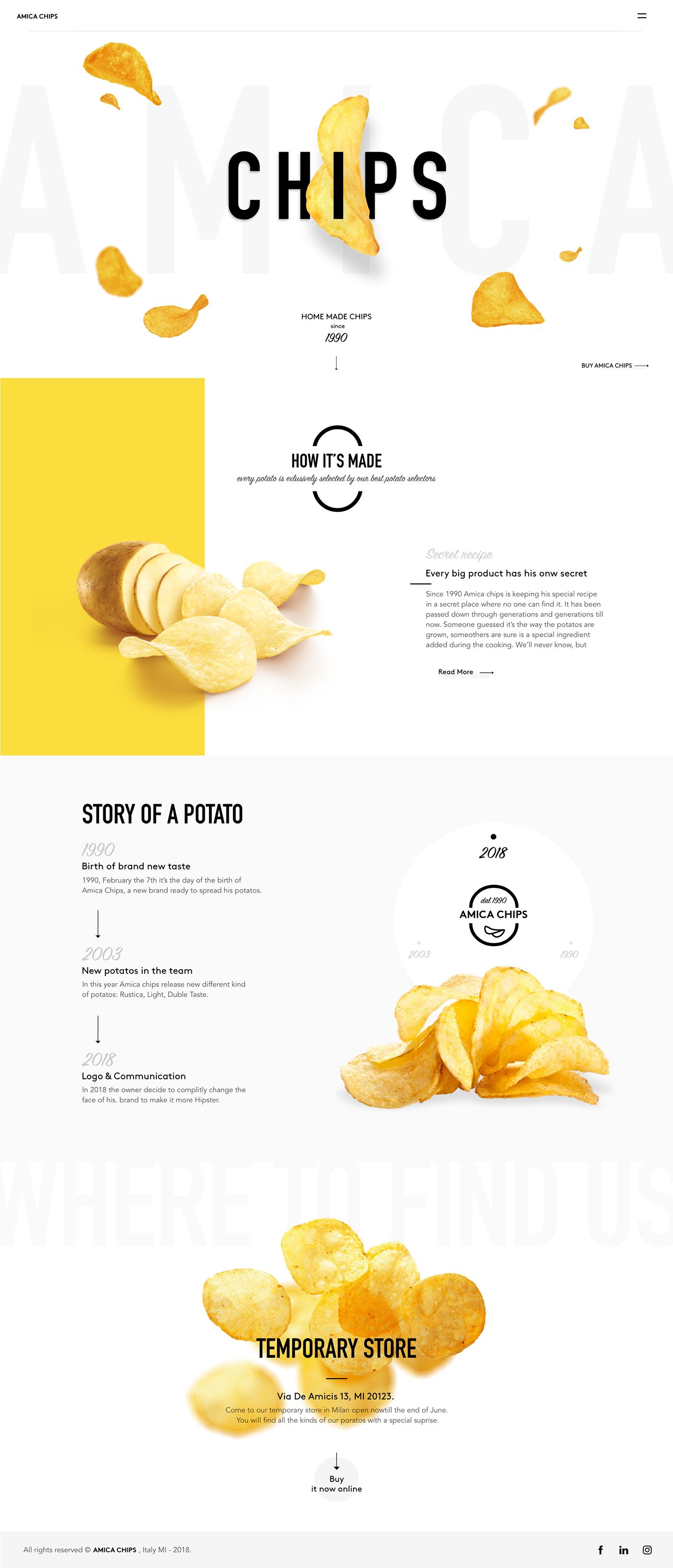 design UI graphic amica chips potatoes brand redesign Rebrand chips