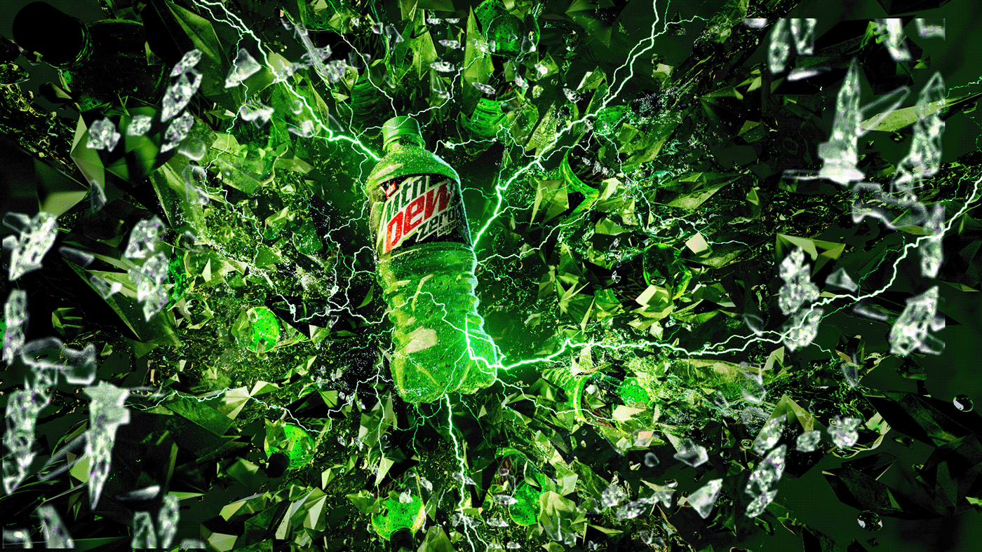 3D Advertising  animation  kaleidoscope Liquid motion graphics  mtn dew psychedelic scholar trippy