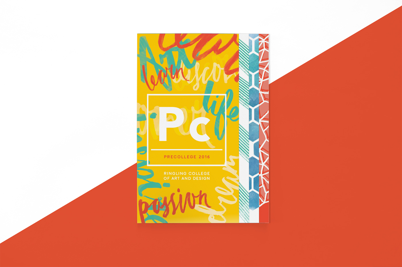 Booklet HAND LETTERING college hand drawn colorful bold pattern campus portriats lettering Playful