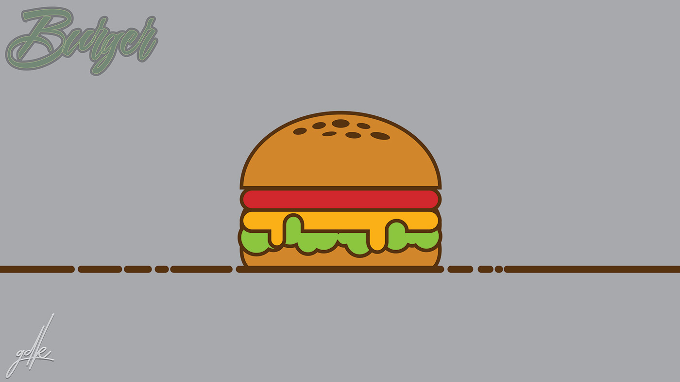 flat design Illıustrator Illustrator flatdesign burger