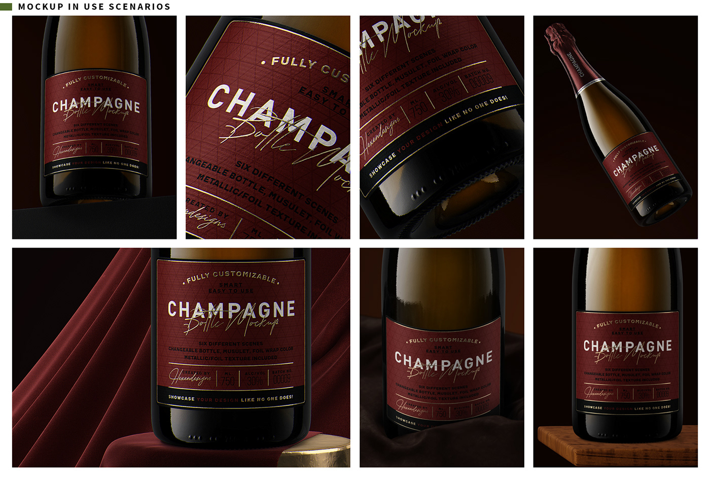 Champagne bottle Mockup wine alcohol winery glass Advertising  drink mock-up