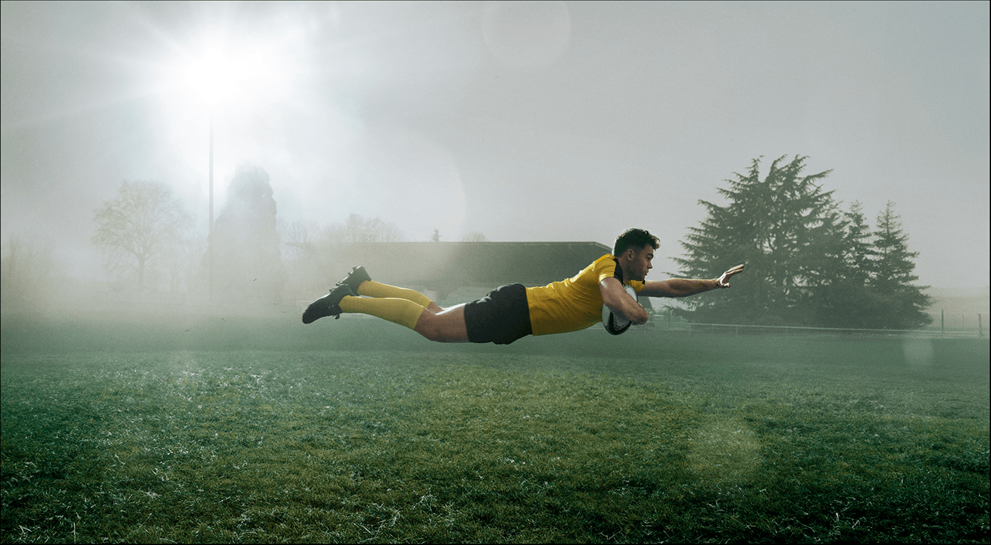 Outdoor rain Rugby Six Nations sports Advertising  Photoshop Editing Manipilation Art athlete athletics