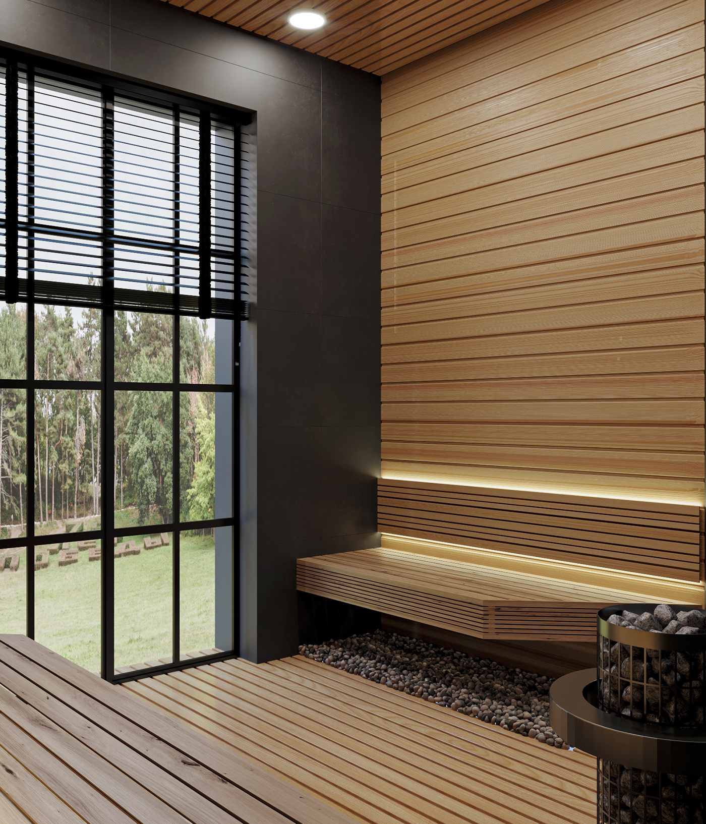 Sauna bathroom interior design  shocking visualization 3ds max