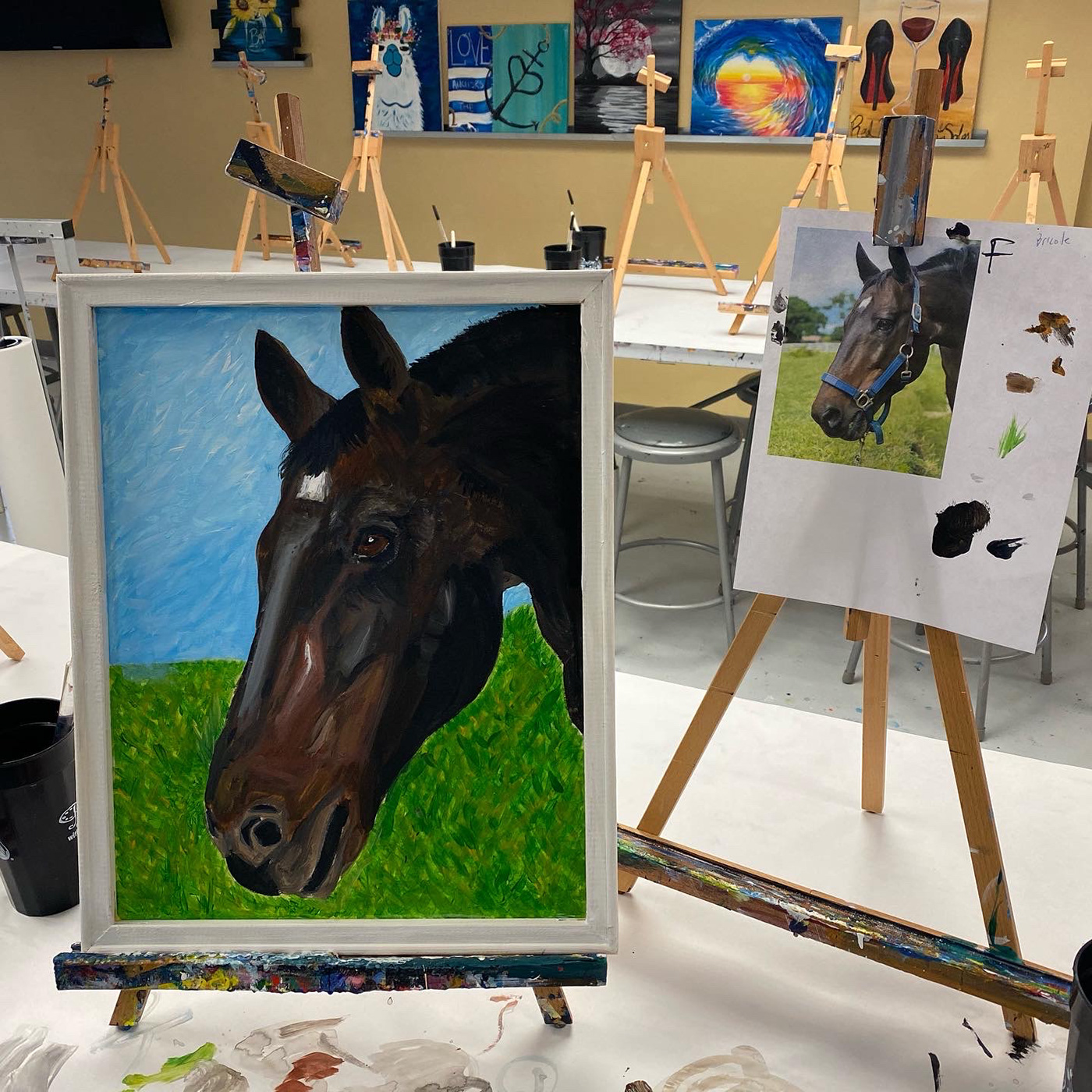 Bay Horse Bricole Reincke Creativity Davie Florida equestrian horse Horse life southwest ranches creative Oil Painting