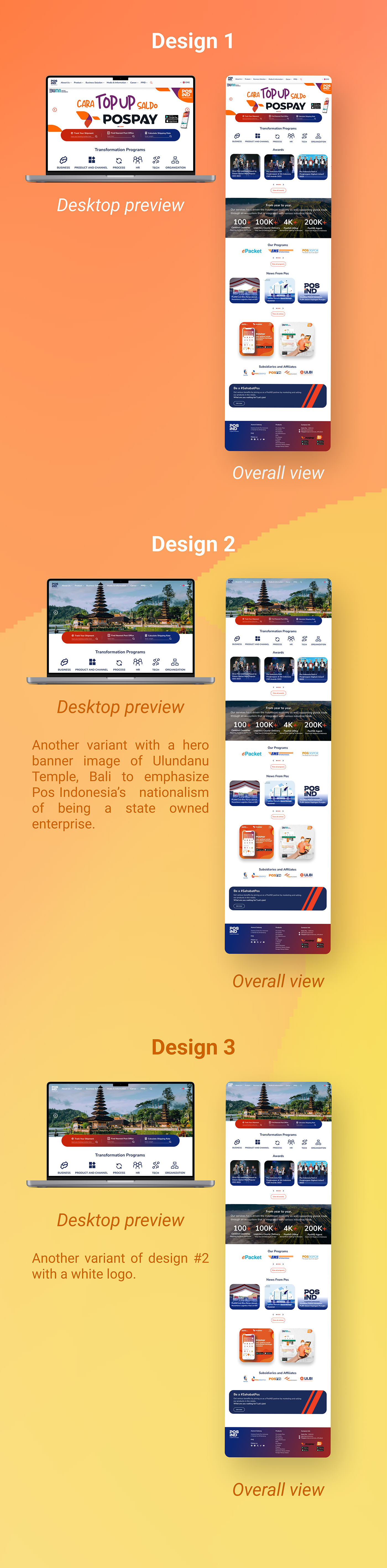 jitter animated Web Design  homepage redesign revamp UI UX design landing page Pos Indonesia