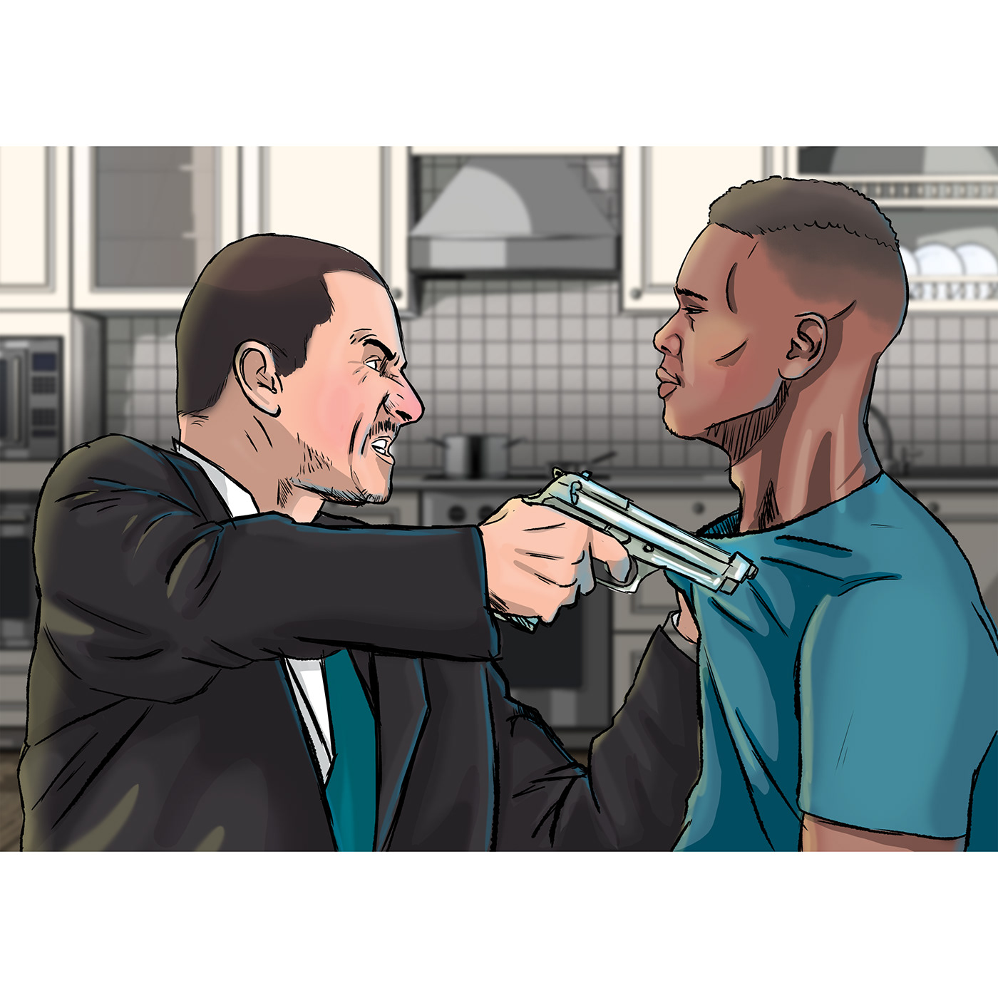comics Digital Art  Gun realistic violence