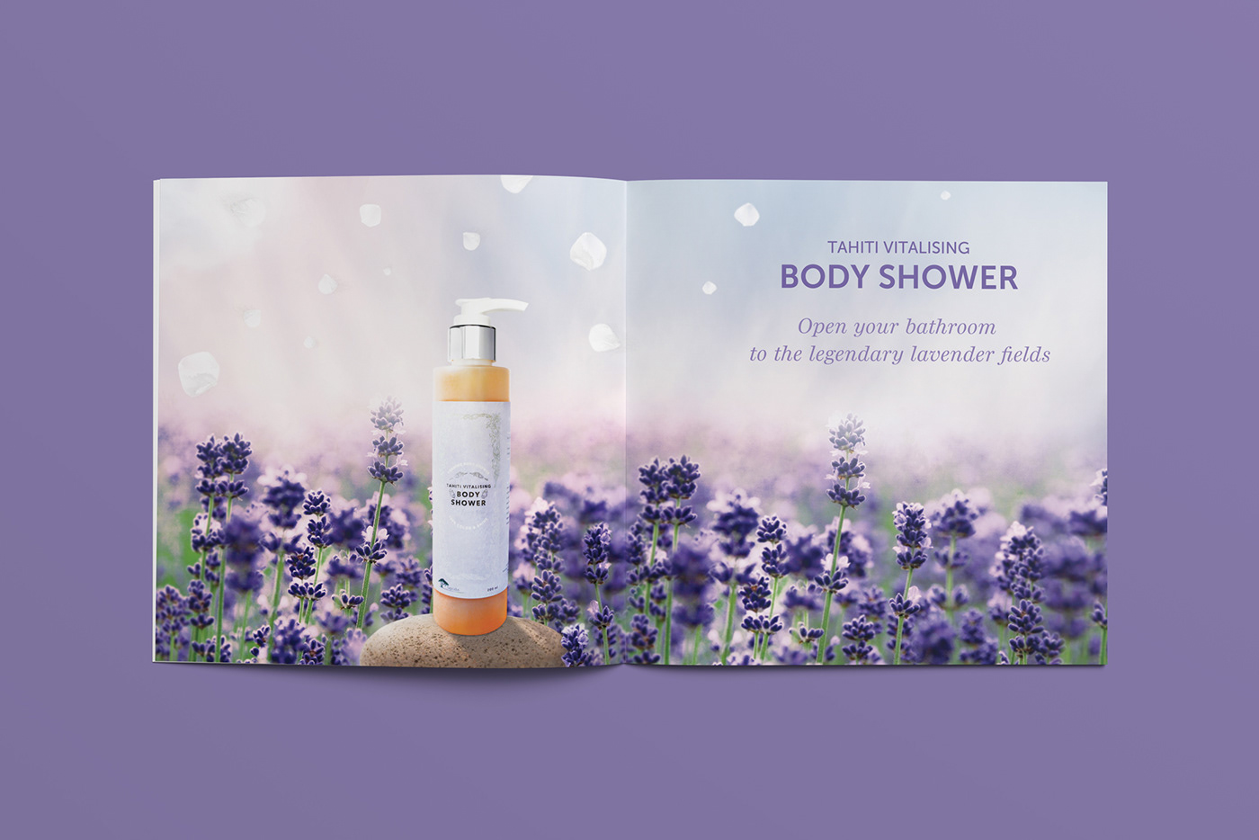 cosmetics natural green Flowers leaf lemon lavender products brochure organic blue