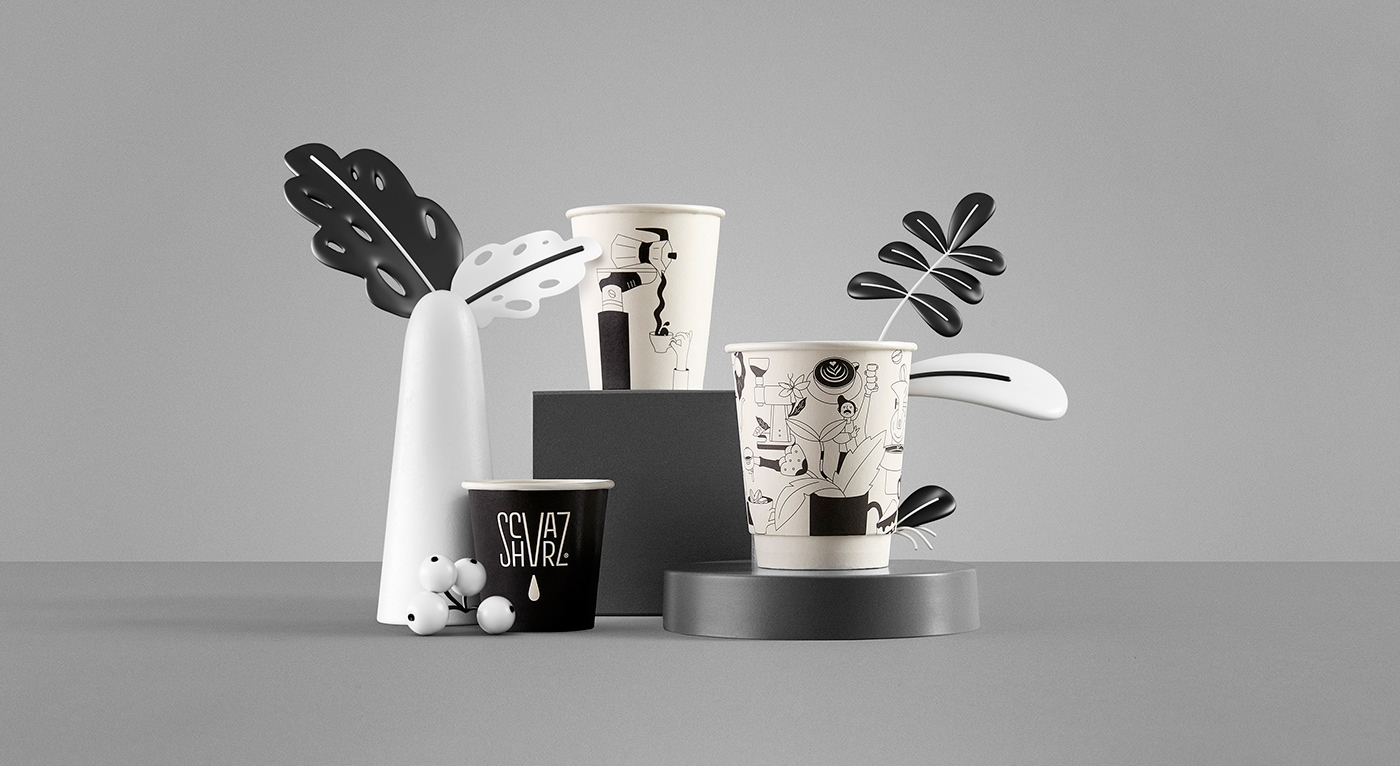 3D Coffee identity Logo Design Logotype rebranding roastery Vector Illustration