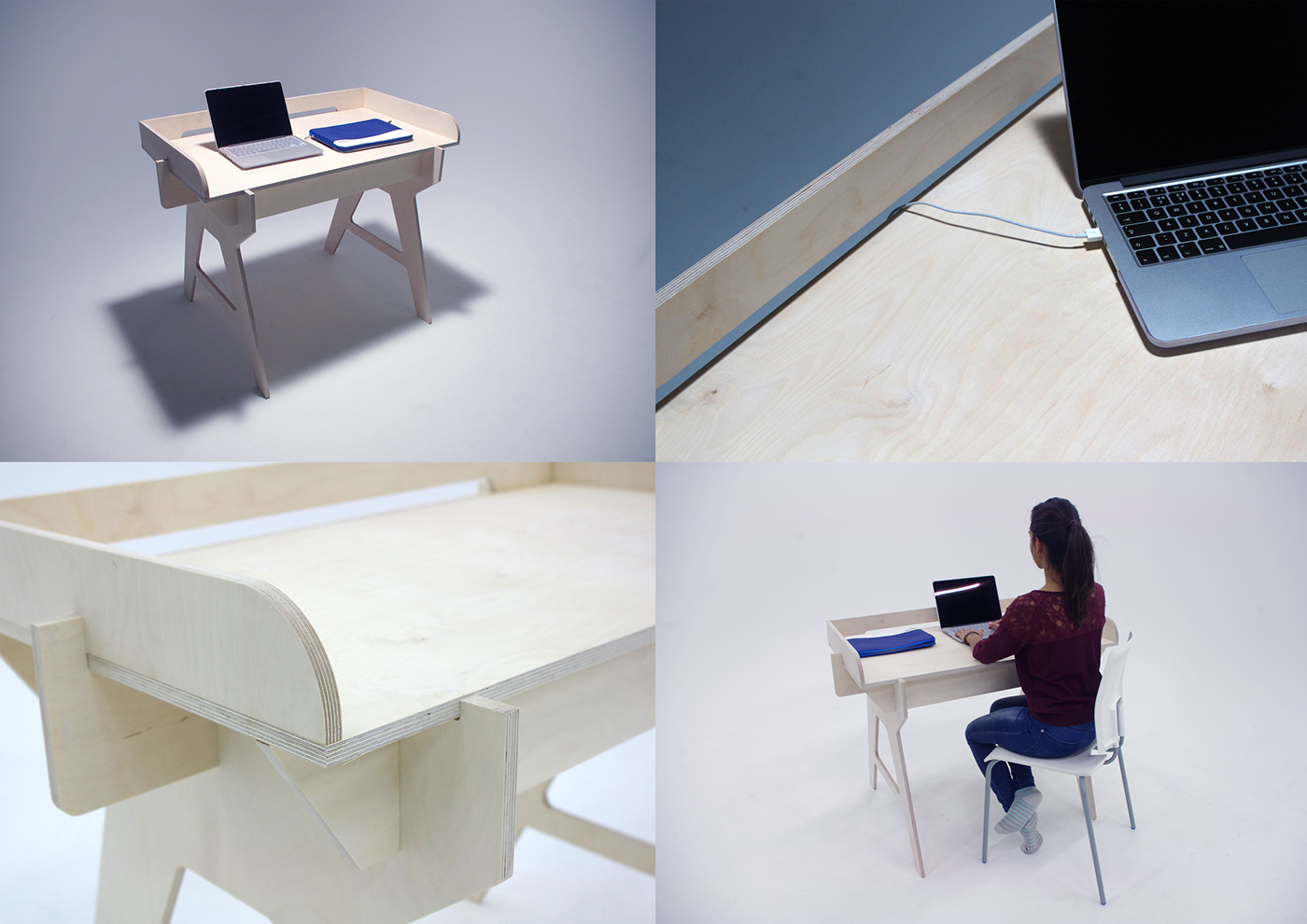 desk cnc plywood wood design product design 