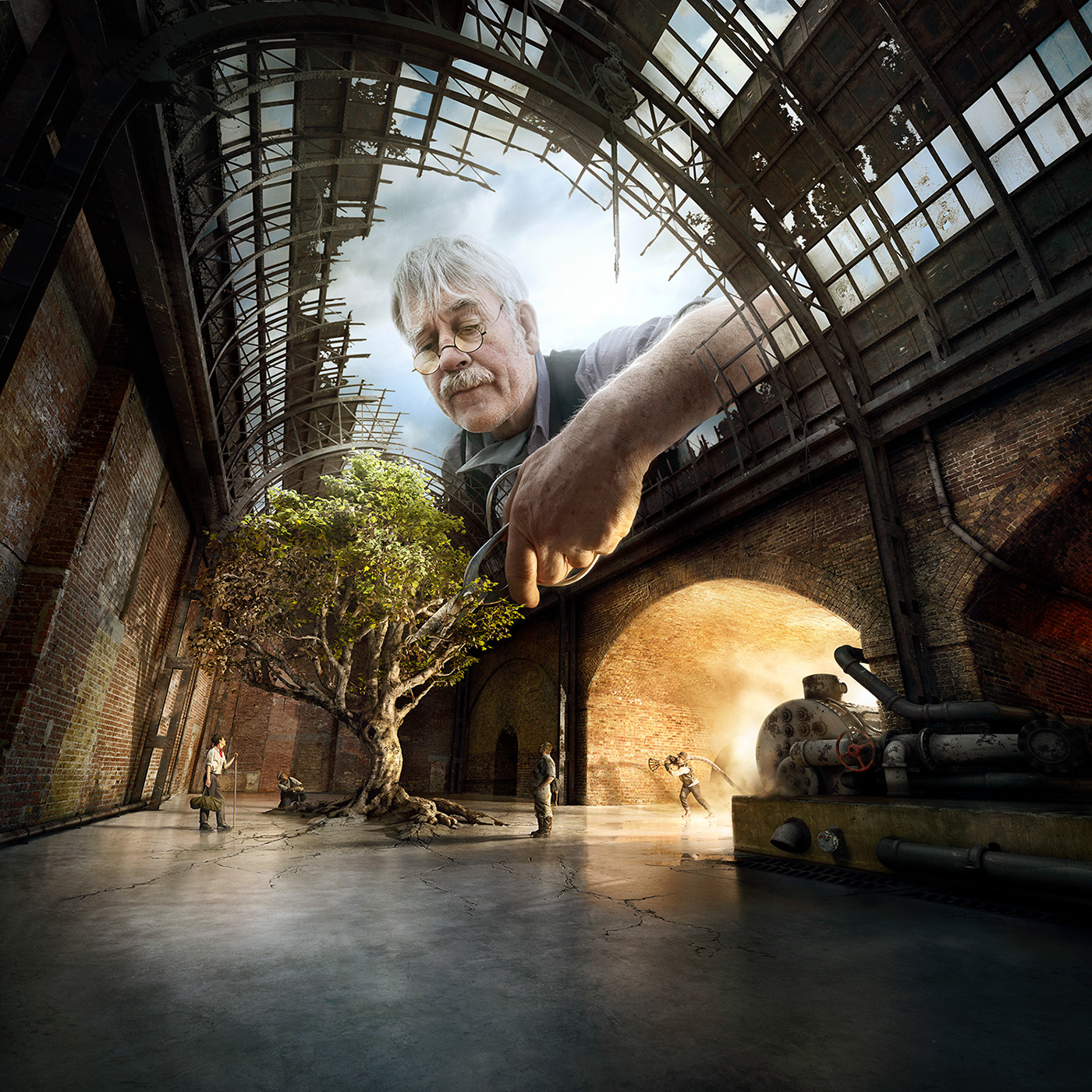 CGI Creative Retouching Comping Tree  digital retouching  factory fantasy Photography 