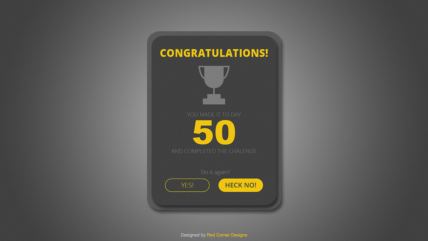 design photoshop Illustrator 50-day challenge UI finish finished complete Completed done relieved Completion card trophy