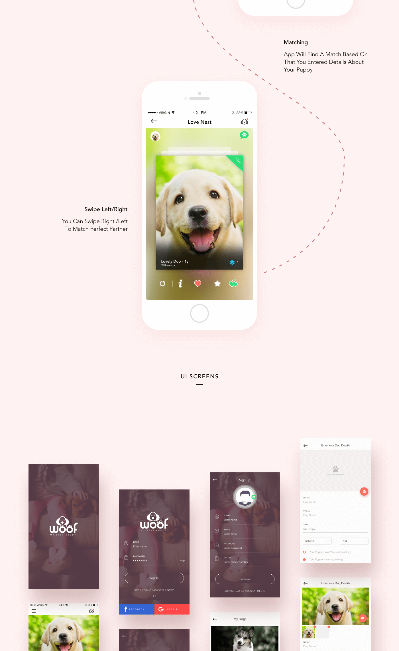 Dog Dating app UI/UX Case study Download on Behance