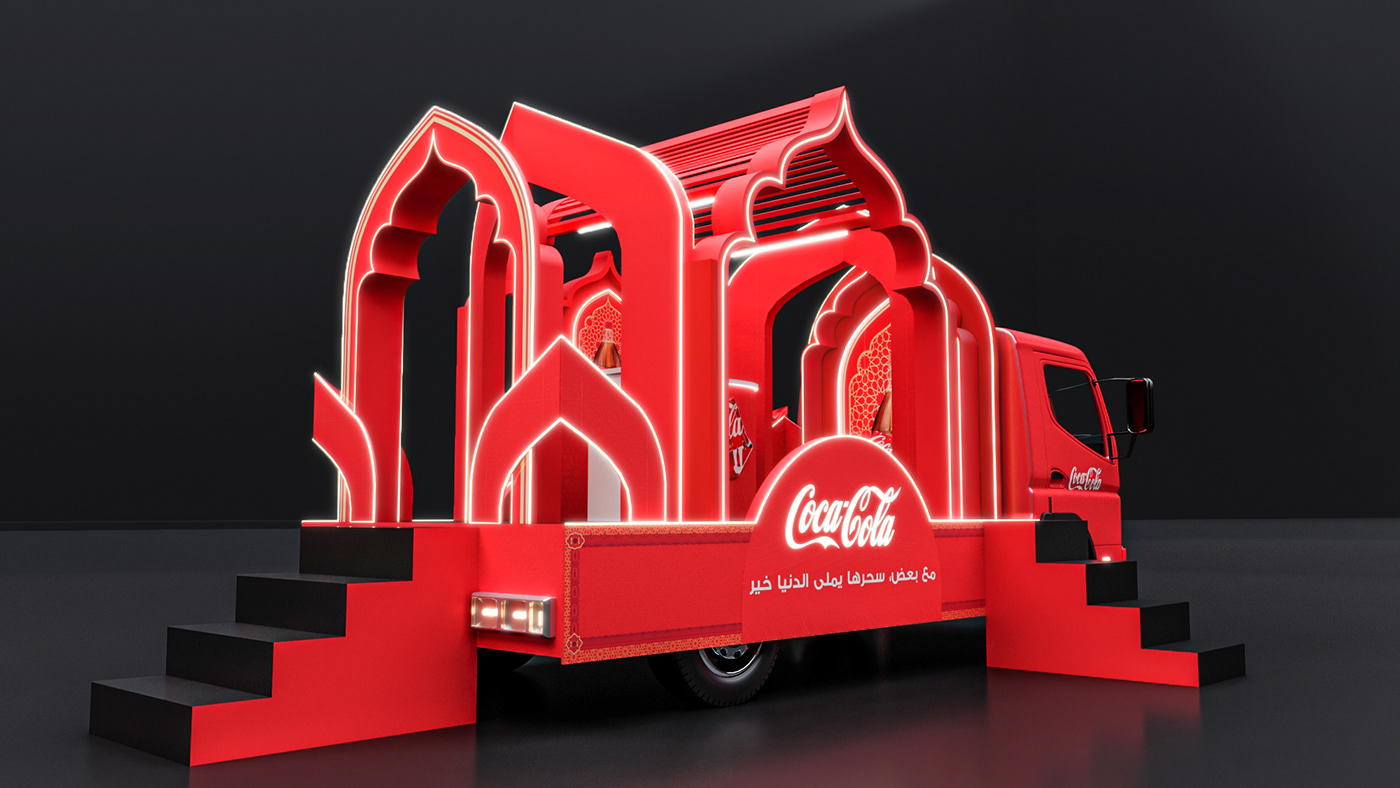 3d design Truck ramdan 2023 design Road Show 3ds max experimental design Coca Cola