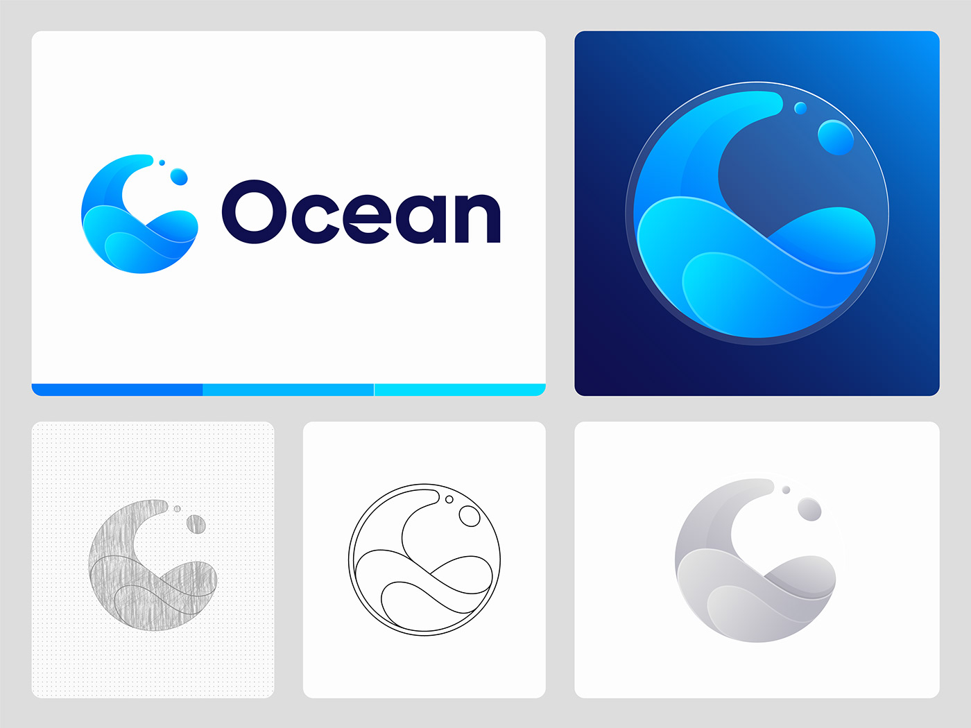 aqua design drop droplet logo Ocean SAAS tech water logo wave