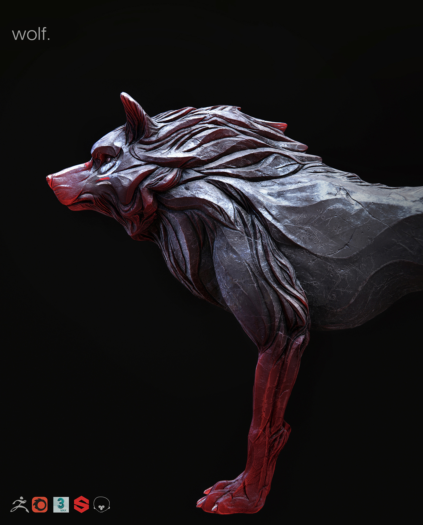 wolf shaman concept warrior corona Render animal creature design Zbrush