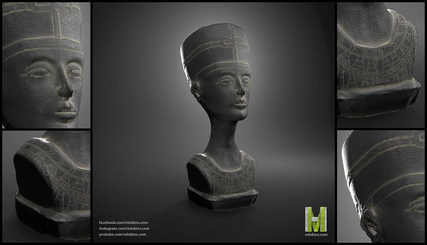 pharonic queen nefrtiti ancient egyptian sculpture statue statuette