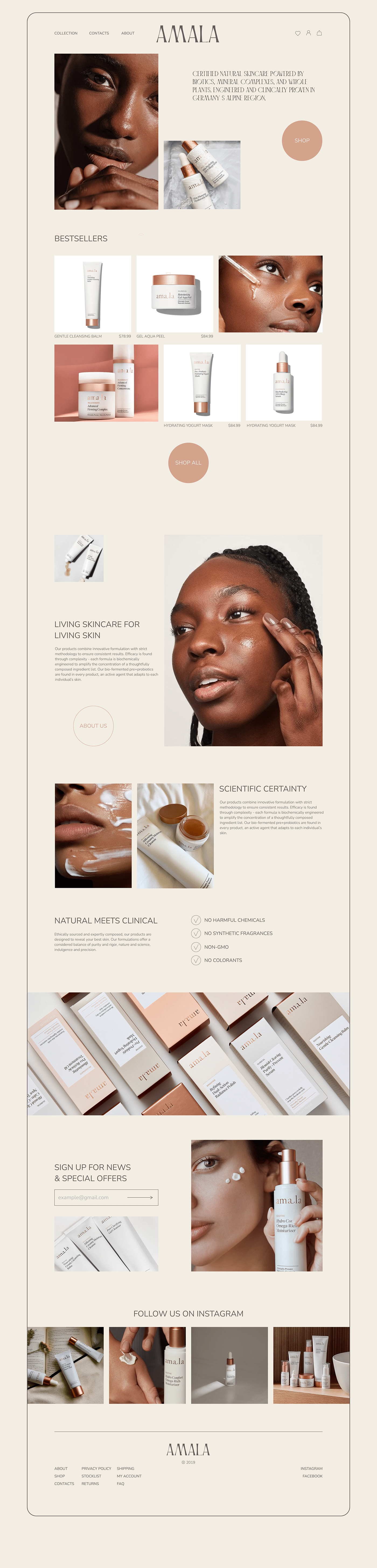 cosmetics UI/UX minimal clean organic Website landing page лендинг сайт
