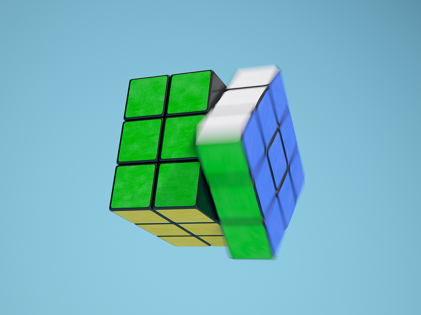 rubik toy animation  CGI motion blur Digital Art  cube cubo play jugete