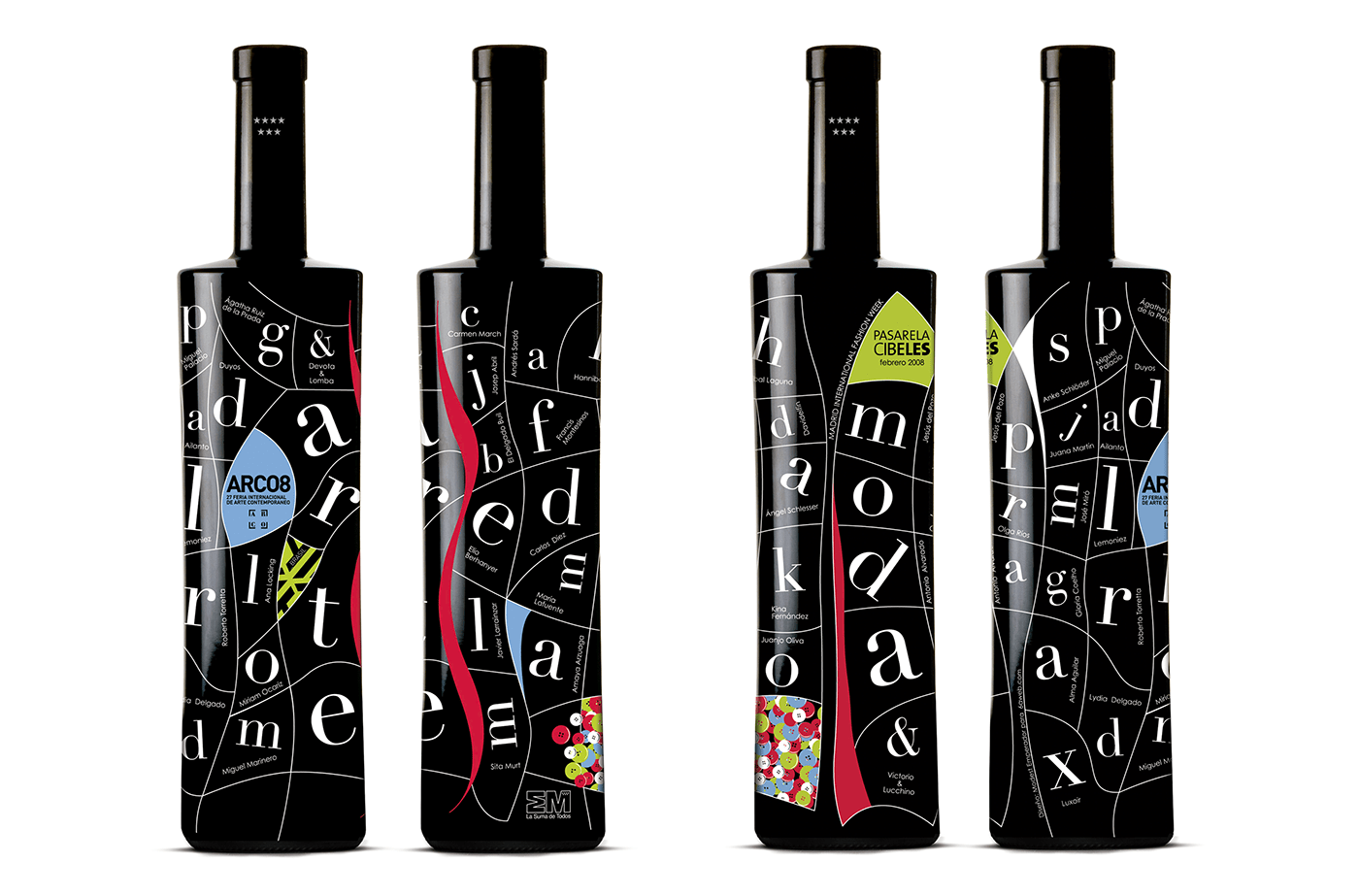 Diseño botella especial de vino para Cibeles Madrid Fashion Week, Madrid, España