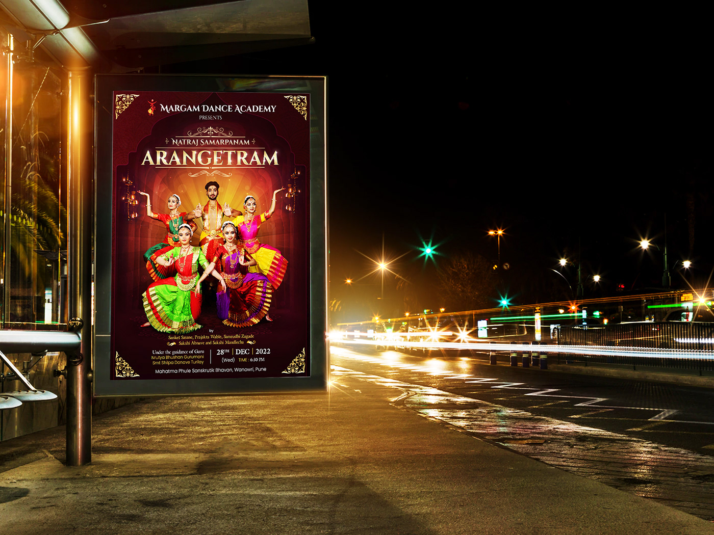 ads Advertising  Arangetram banner bharatnatyam design flyer Invitation Social media post Socialmedia
