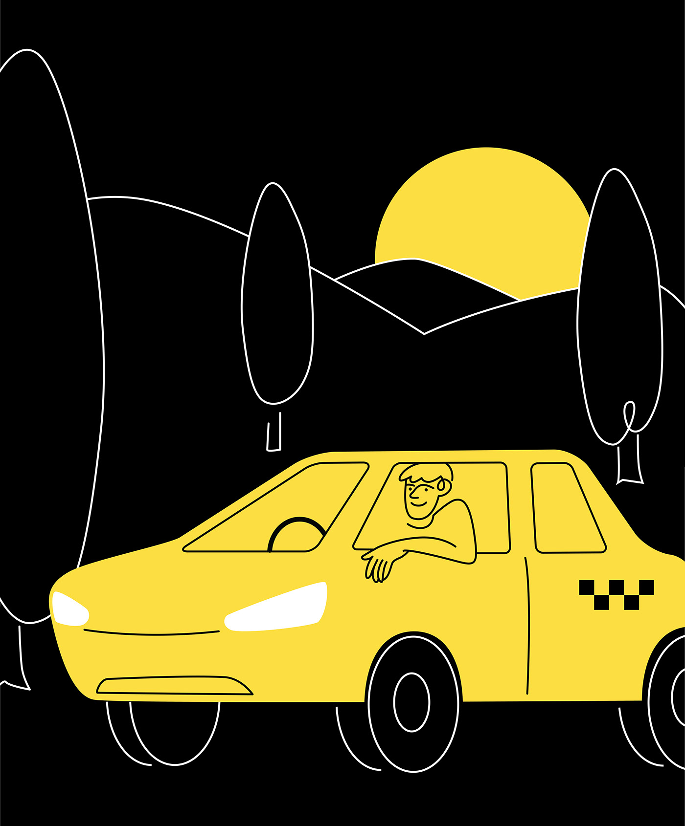 adobe illustrator Character digital illustration flat ILLUSTRATION  lineart minimal people taxi vector