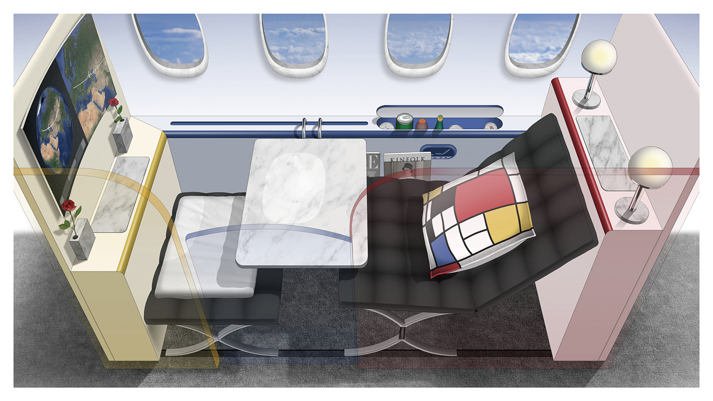 Airbus airline airplane bauhaus Firstclass flight furniture Interior Lufthansa mobility