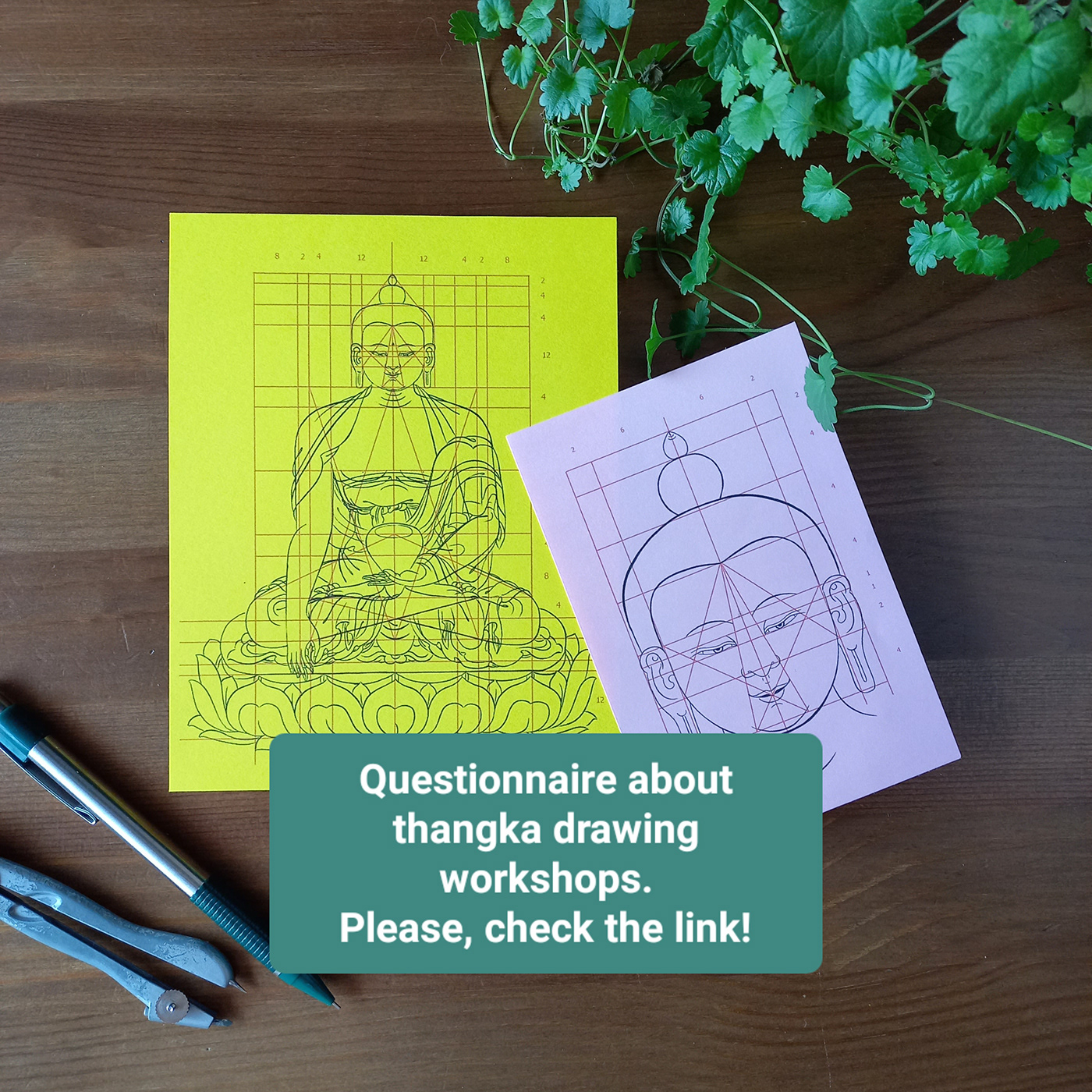 Drawing  course Workshop questionnaire Buddha shakyamunibuddha thangka