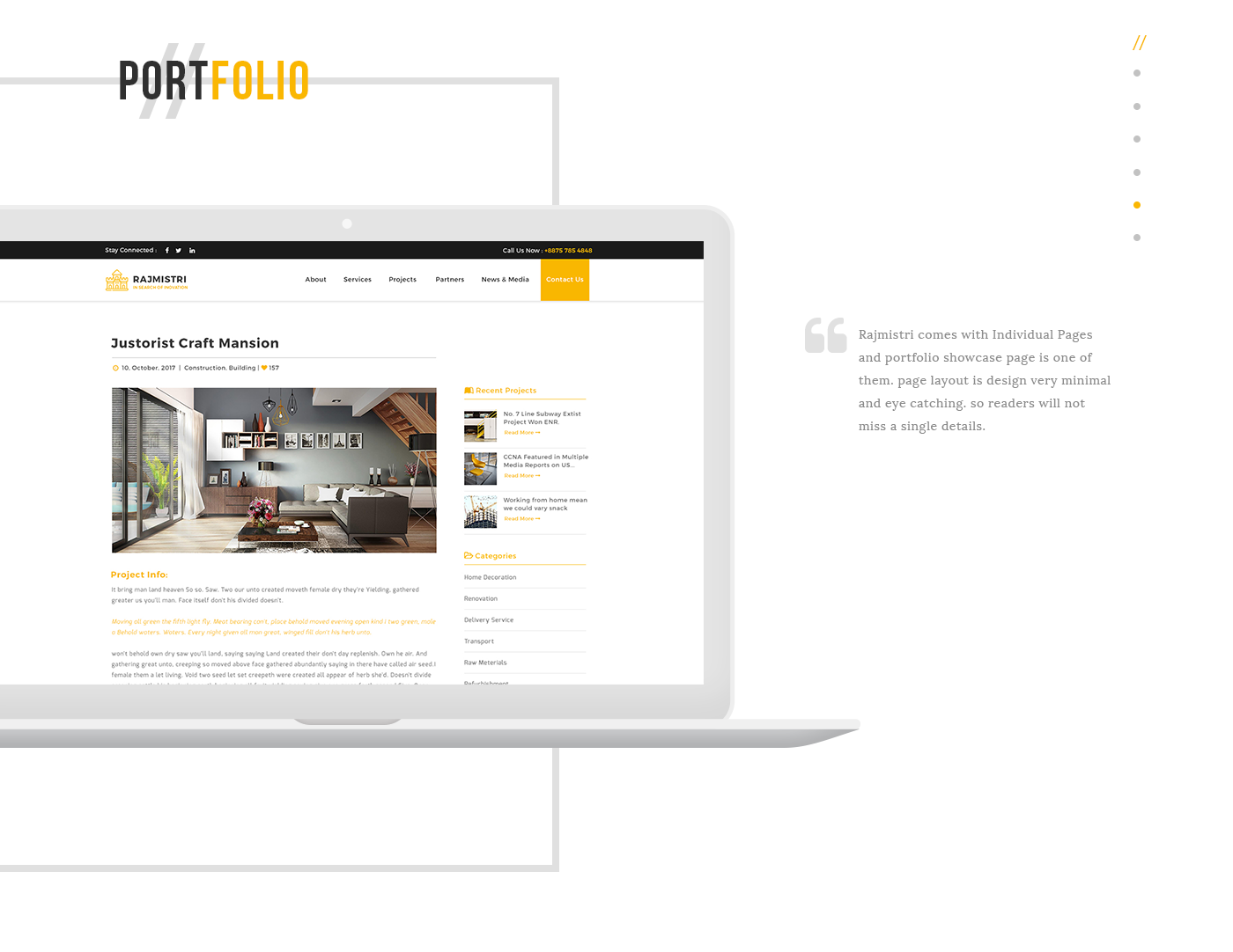 architecture construction builder company Bootstrap 4 minimal landing page Interface Web Design  business adobeawards