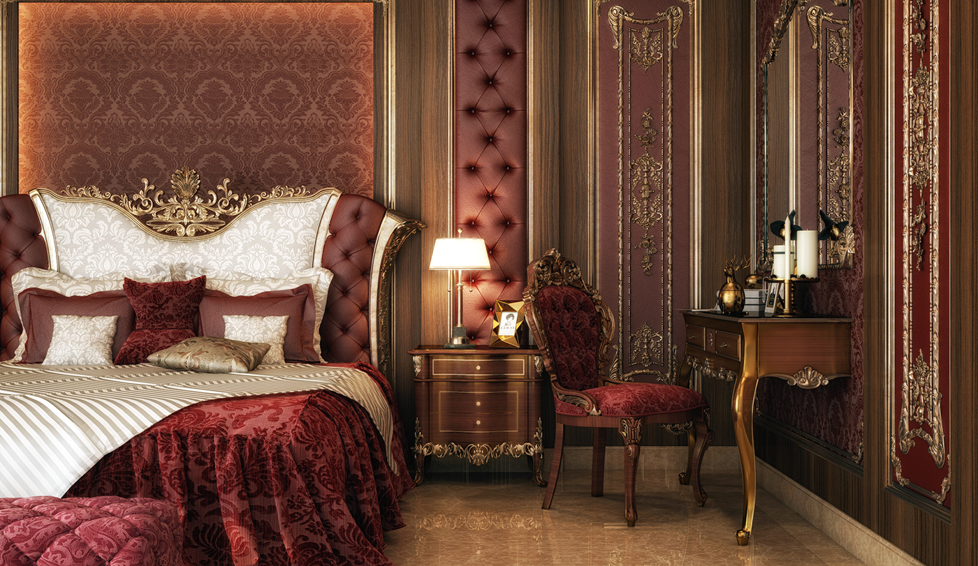 interior design  Classic luxury bed room palace