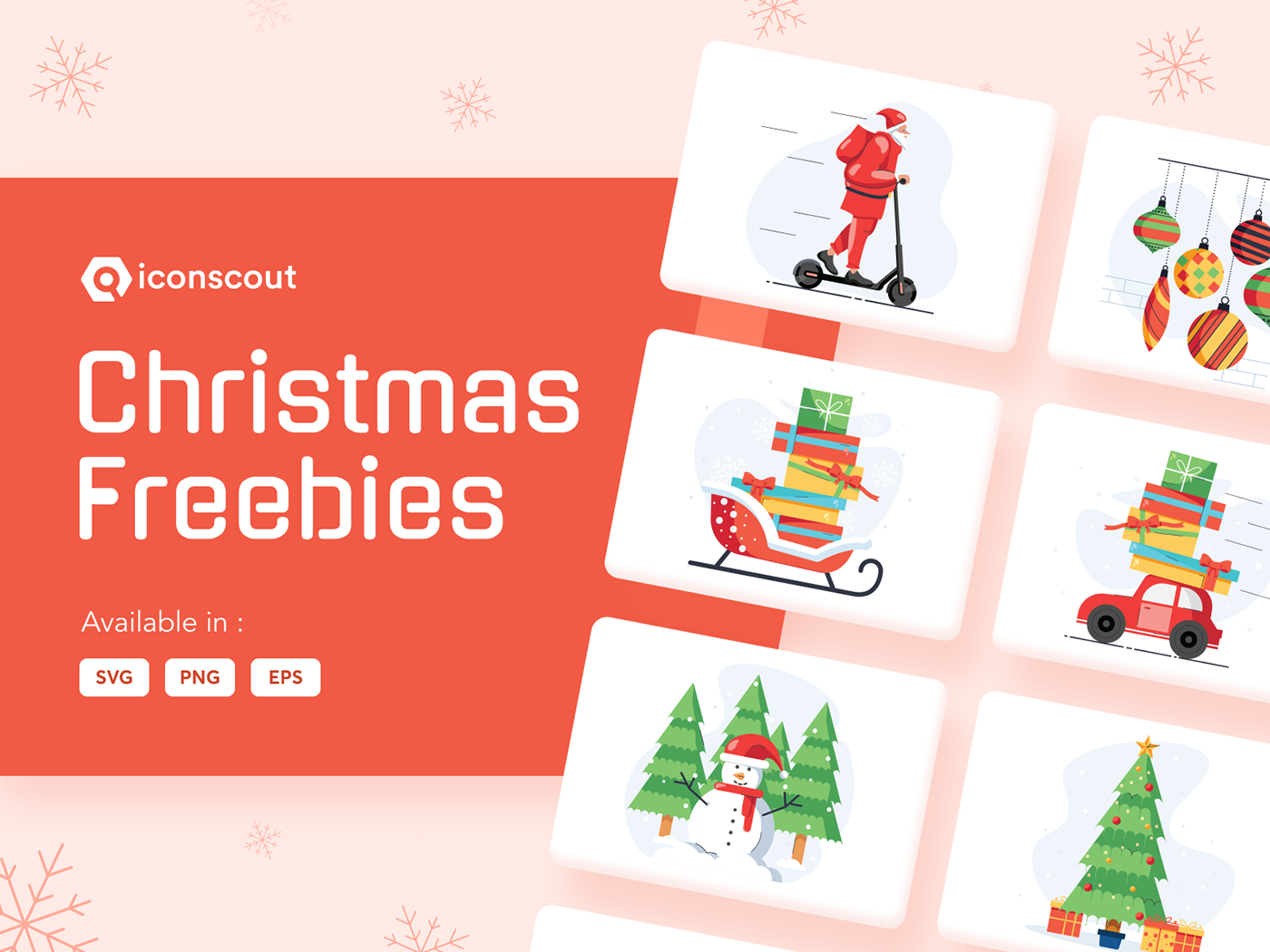Christmas festive free free Illustrations gifts Holiday ILLUSTRATION  santa trees winter