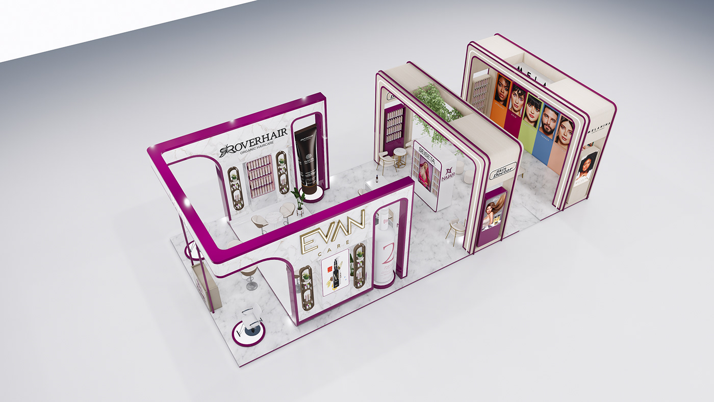 najafi beauty products girls Stand Exhibition Design  Event Advertising  marketing  