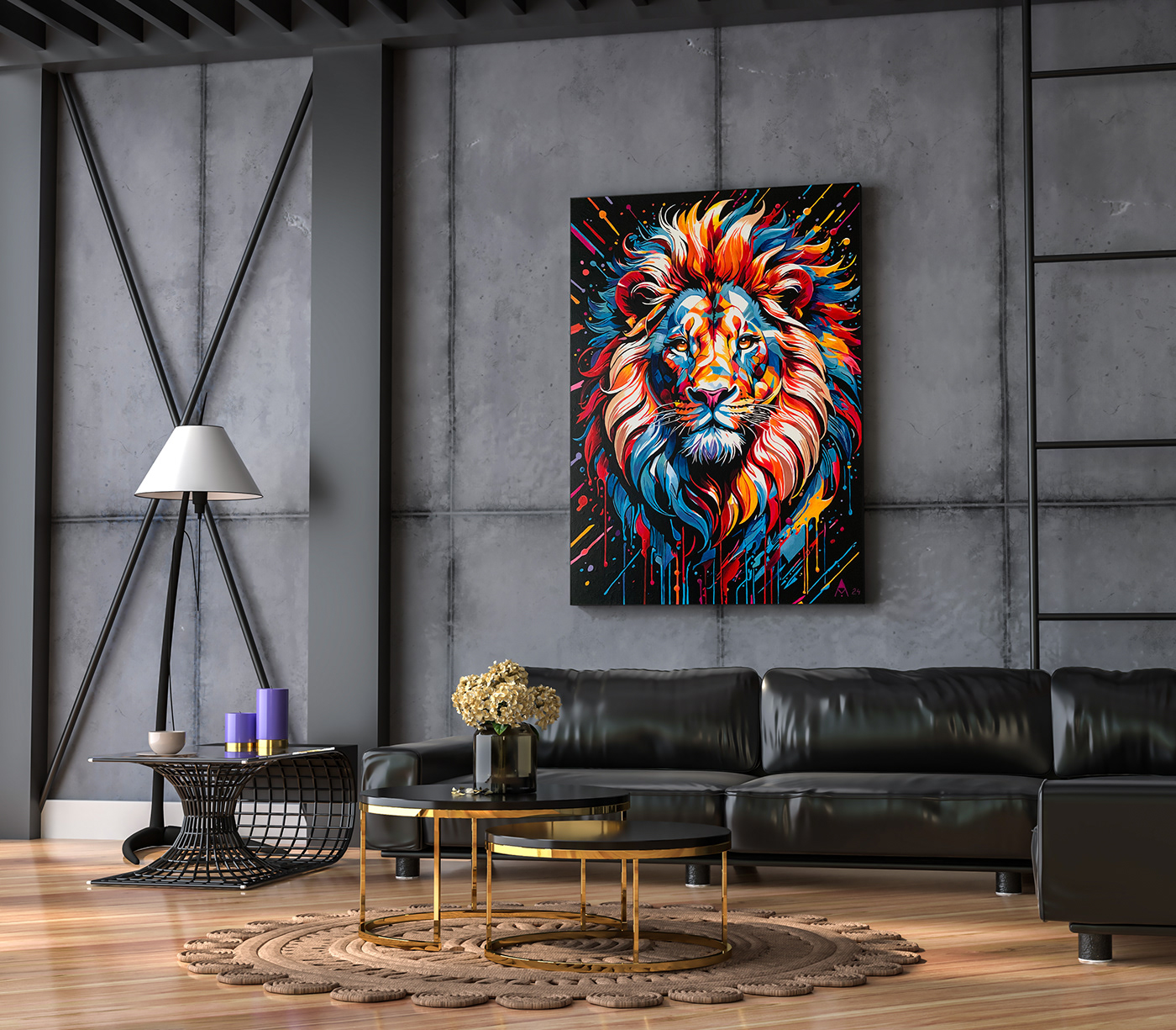 art lion animal painting   acrylic artwork acrylic painting canvas artist fine art
