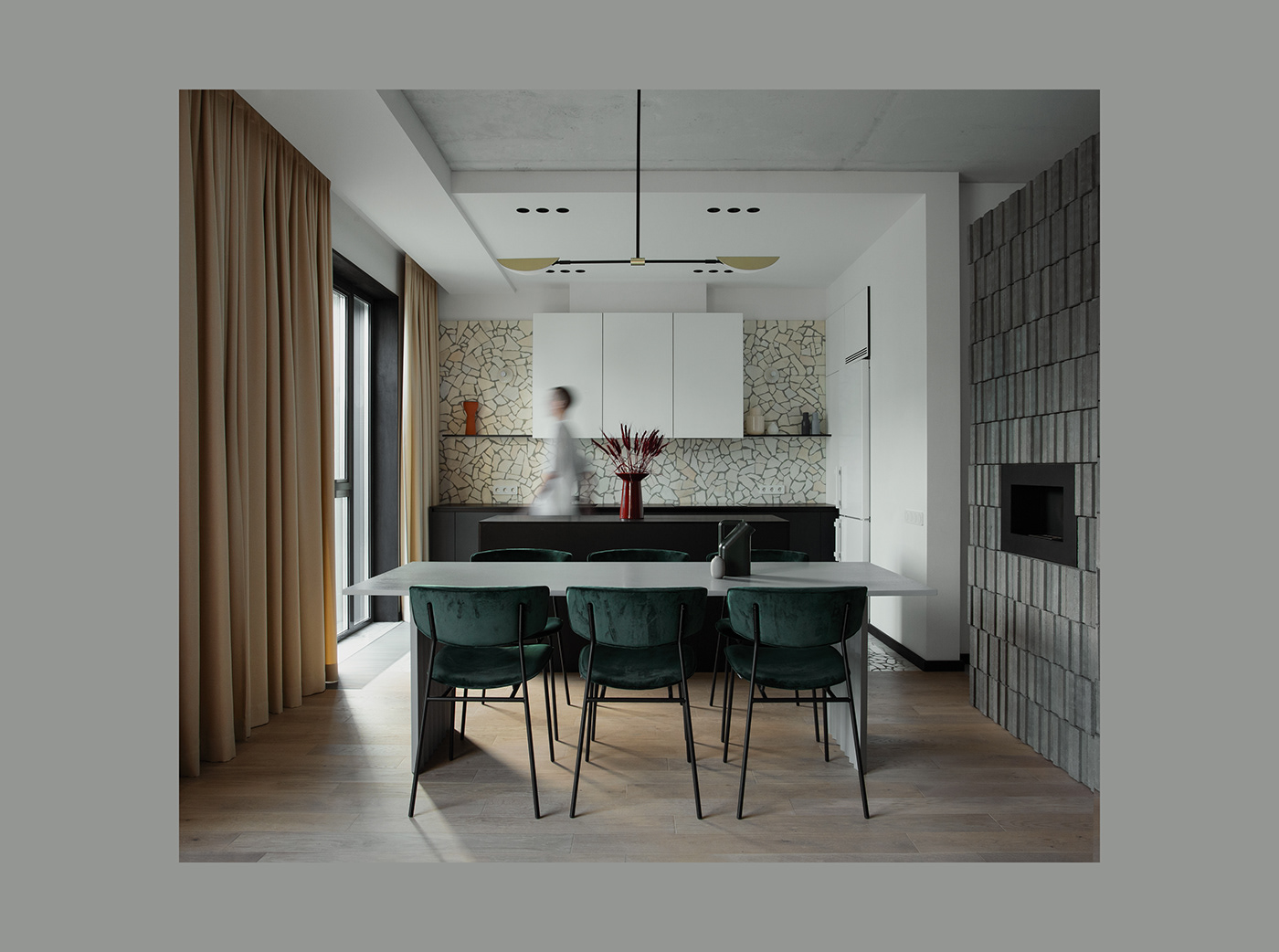 apartment belarus design Interior minimal minsk modern photo terazzo